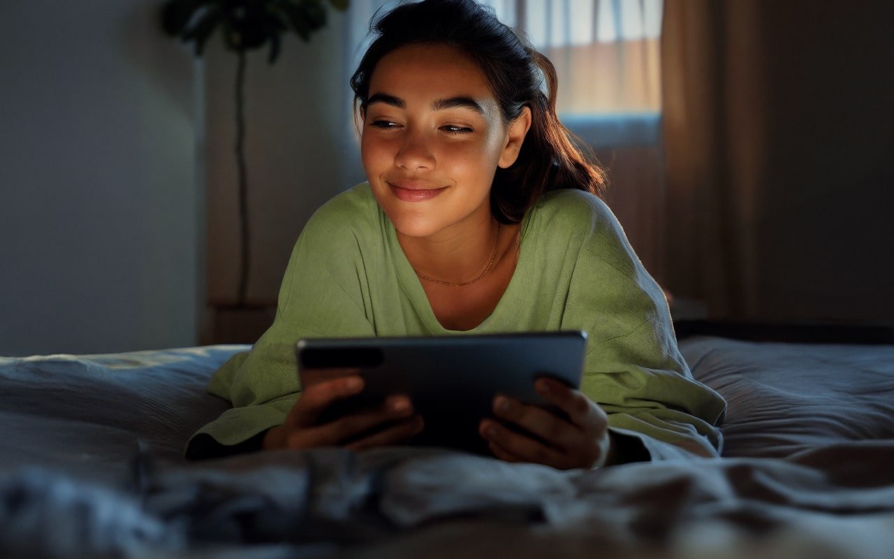girl with tablet
